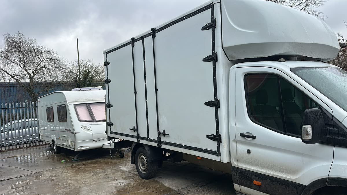 Luton van barn doors exterior